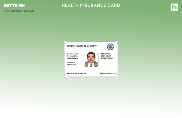 Модерен стил шаблон за картичка за здравствено осигурување во Ирак